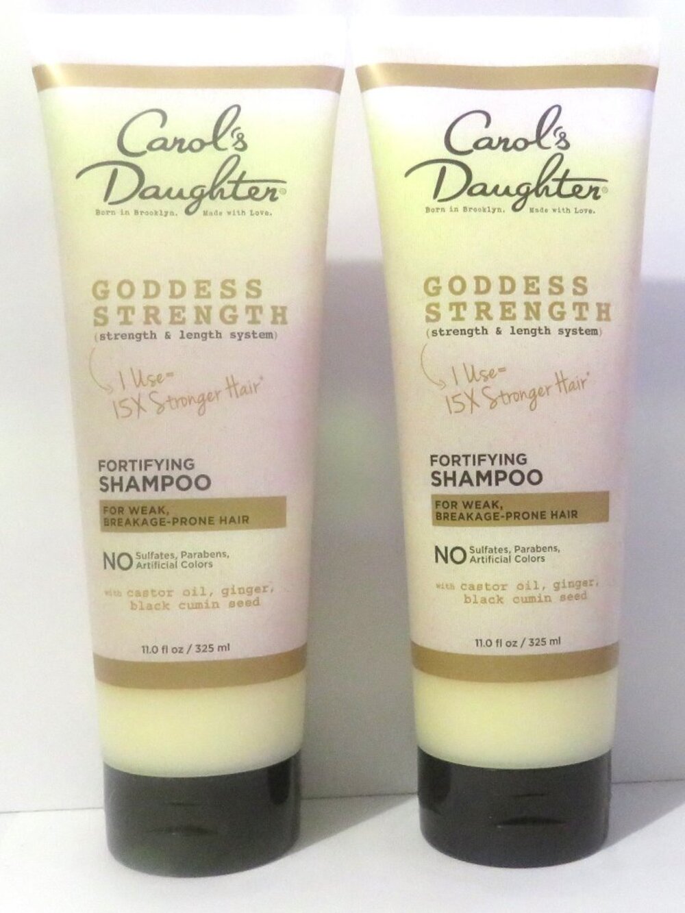 CAROL'S DAUGHTER GODDESS STRENGTH FORTIFYING SHAMPOO 11 OZ 2 PC LOT